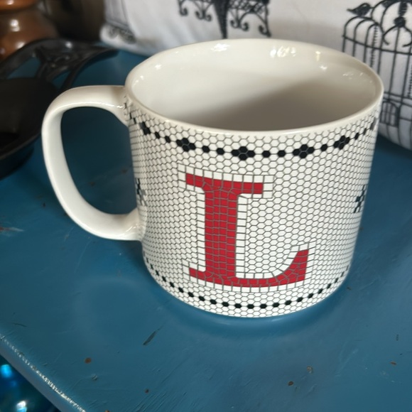 Monogram Initial Letter “L” Mosaic 16 oz Coffee Mug - Picture 2 of 7